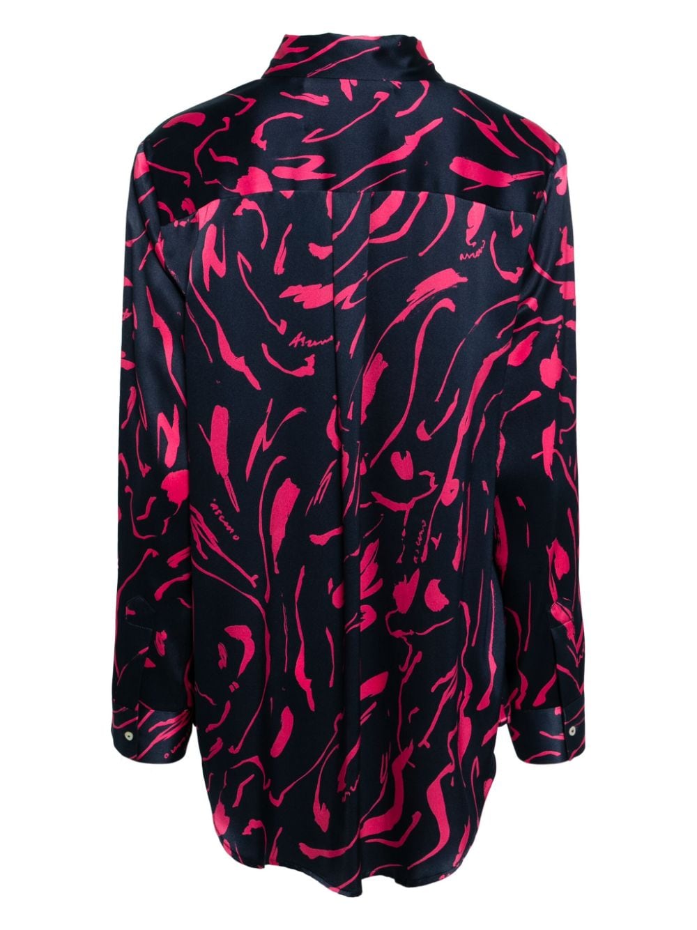 Asceno abstract-print silk shirt - Zwart