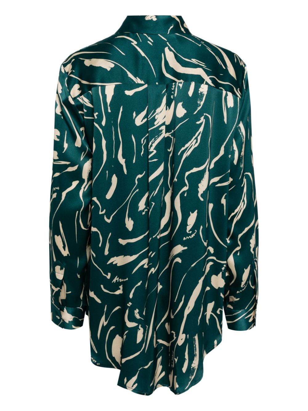 Asceno abstract-print silk shirt - Groen