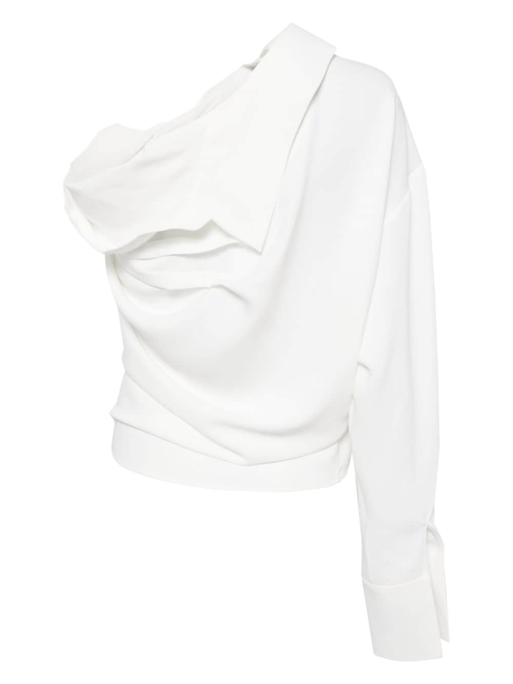 A.W.A.K.E. Mode one-shoulder asymmetric design shirt - Wit
