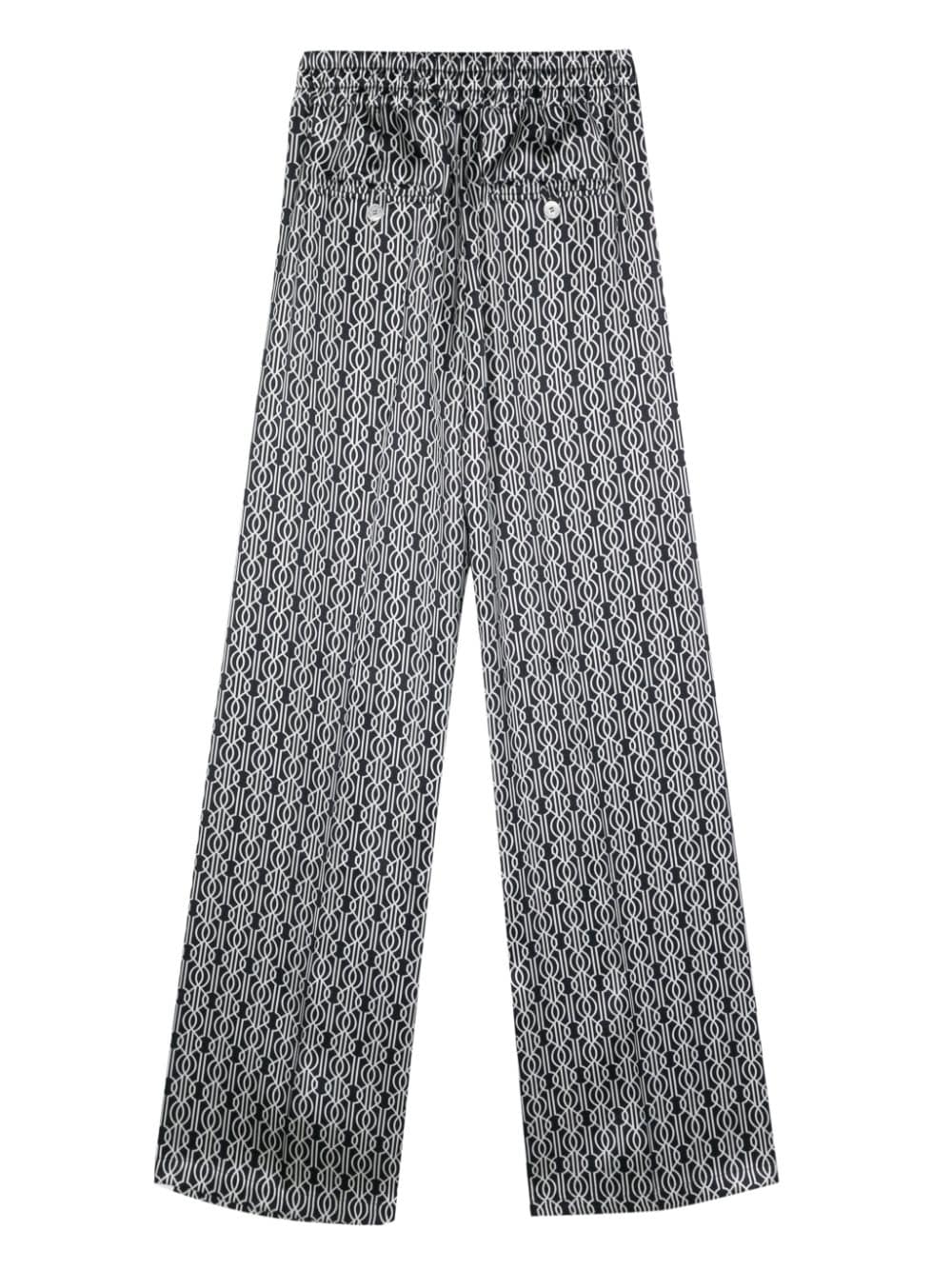 Kiton abstract pattern print silk trousers - Zwart