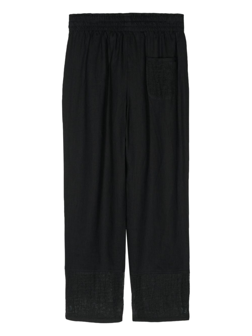 Emporio Armani linen tapered-leg trousers - Zwart