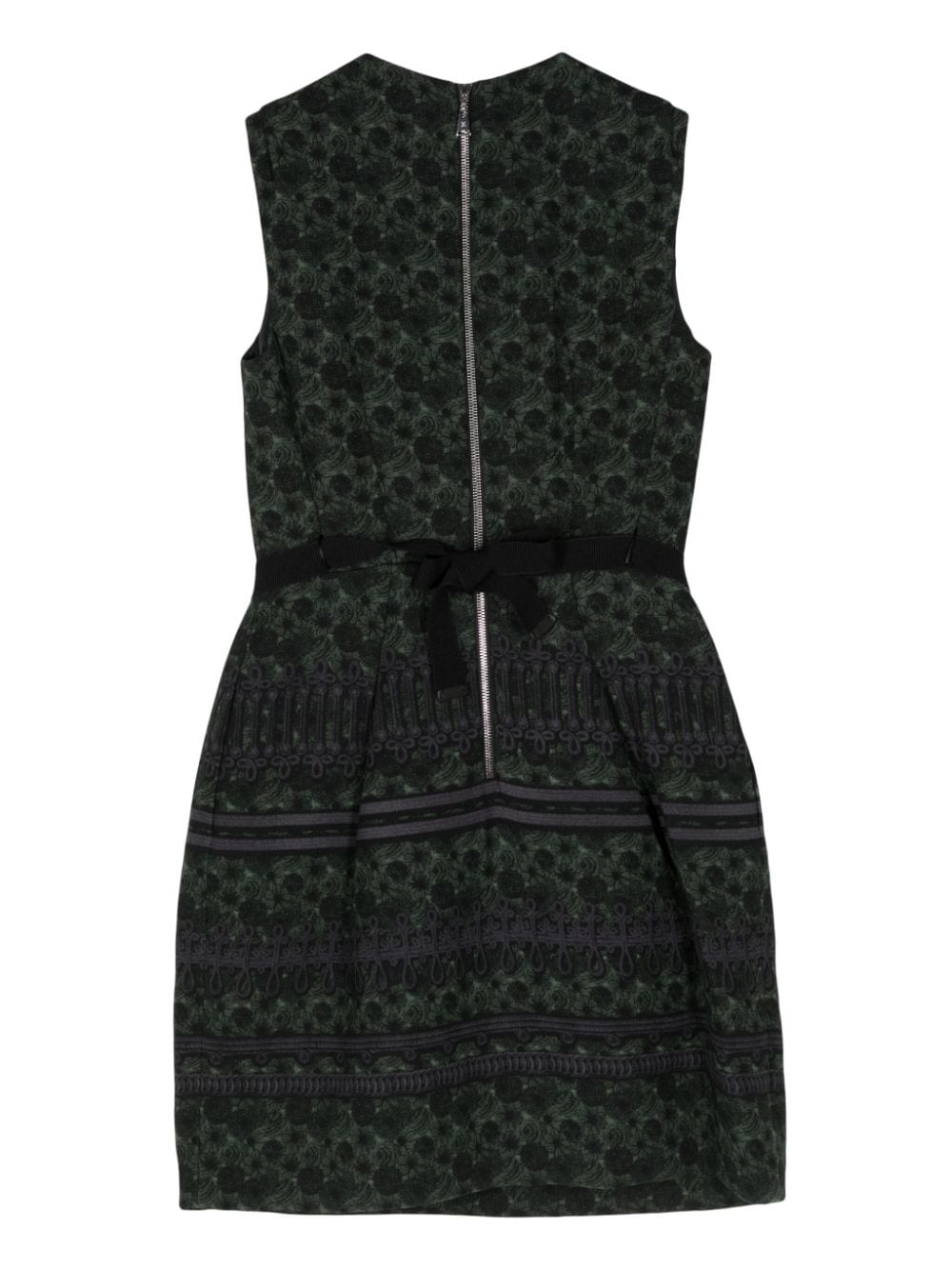 Louis Vuitton Pre-Owned cord appliqué belted sleeveless dress - Groen