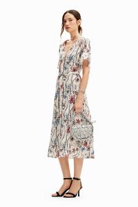 desigual Midi-jurk met arty bloemen