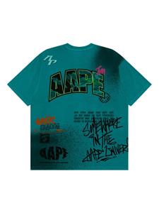 AAPE BY *A BATHING APE logo-print cotton T-shirt - Blauw