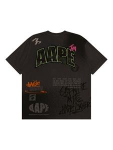 AAPE BY *A BATHING APE logo-appliqué cotton T-shirt - Zwart