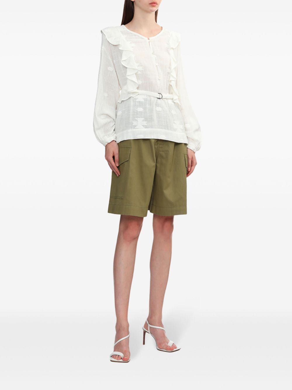 IRO ruffle-detail cotton blouse - Wit