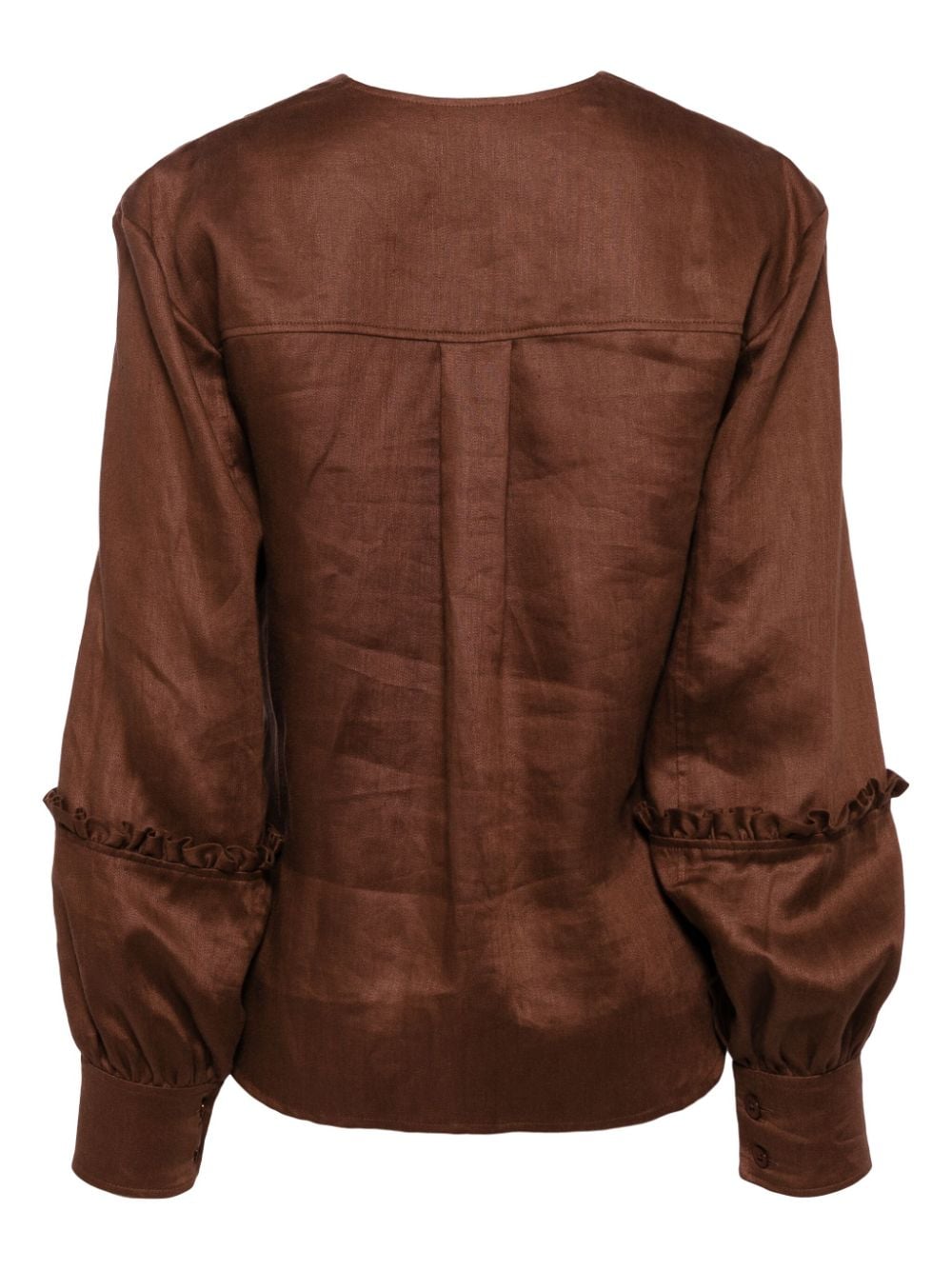 N.Peal Sienna linen blouse - Bruin