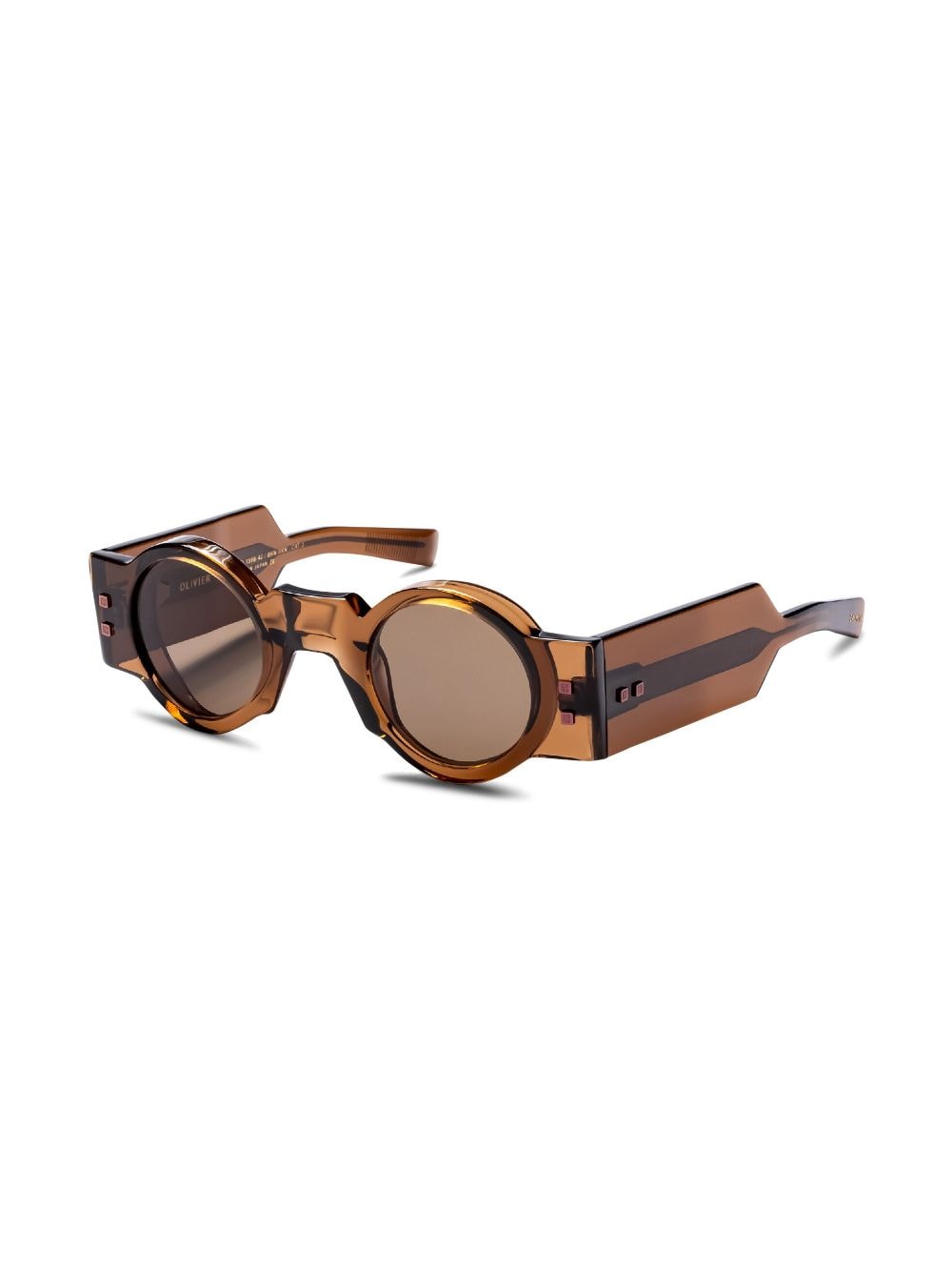 Balmain Eyewear Olivier zonnebril met rond montuur - Bruin