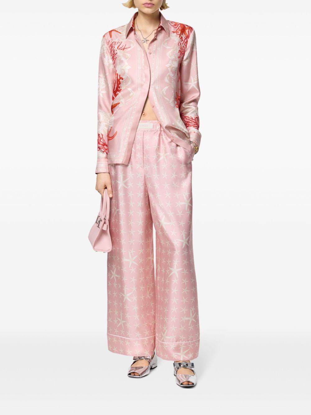 Versace Blouse met print - Roze