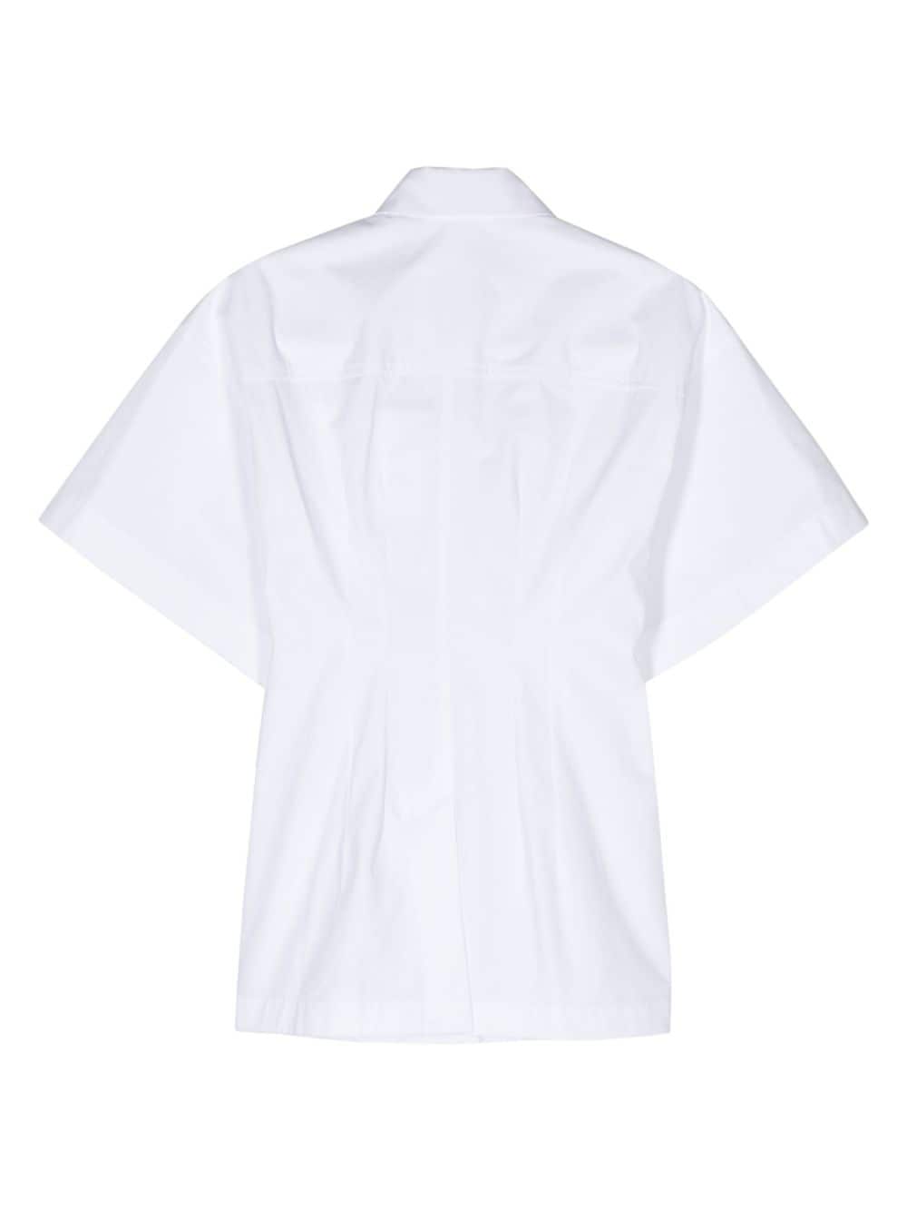 Sportmax Curve pointed-collar cotton shirt - Wit
