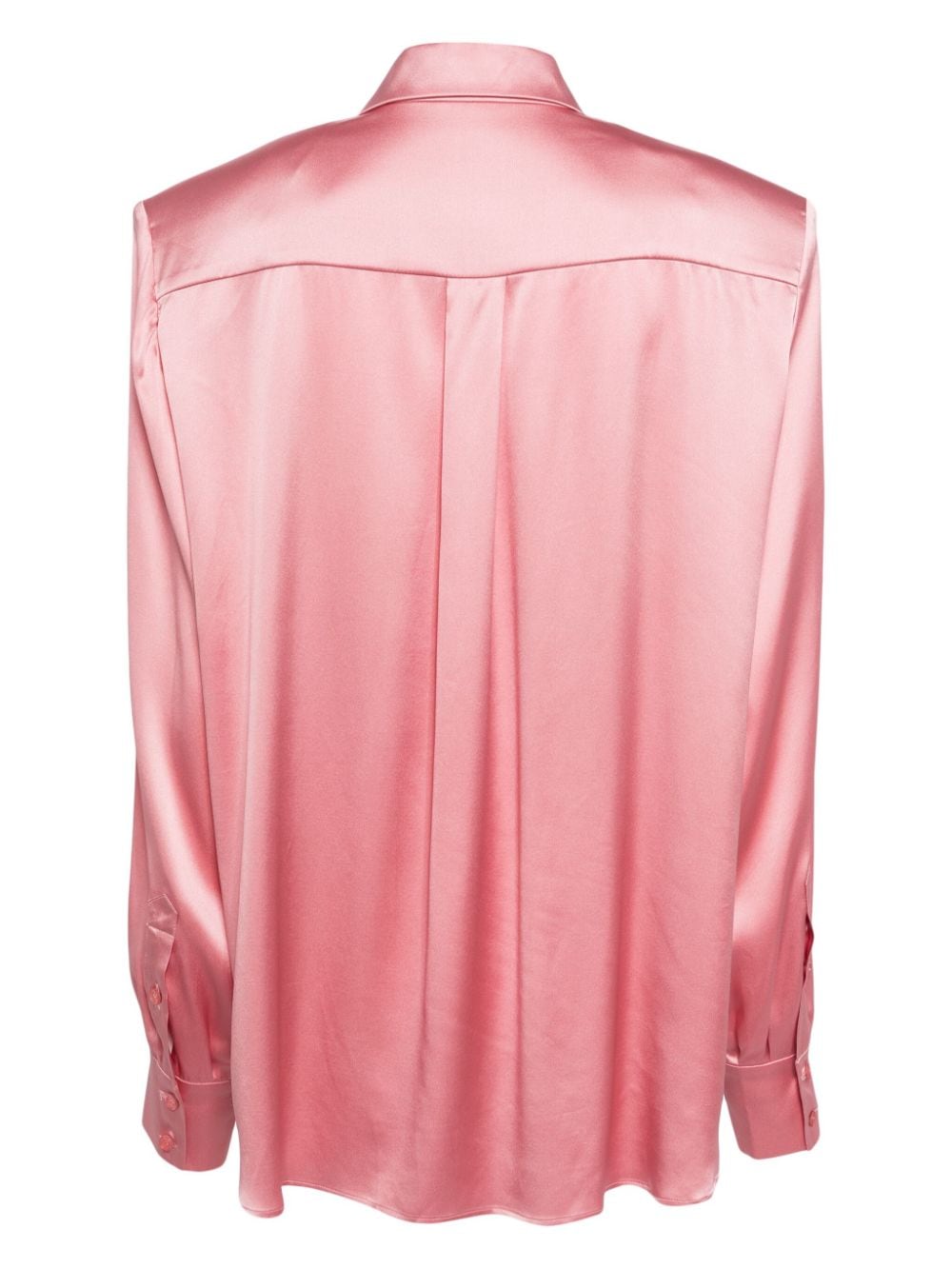 Magda Butrym long-sleeved silk-satin shirt - Roze