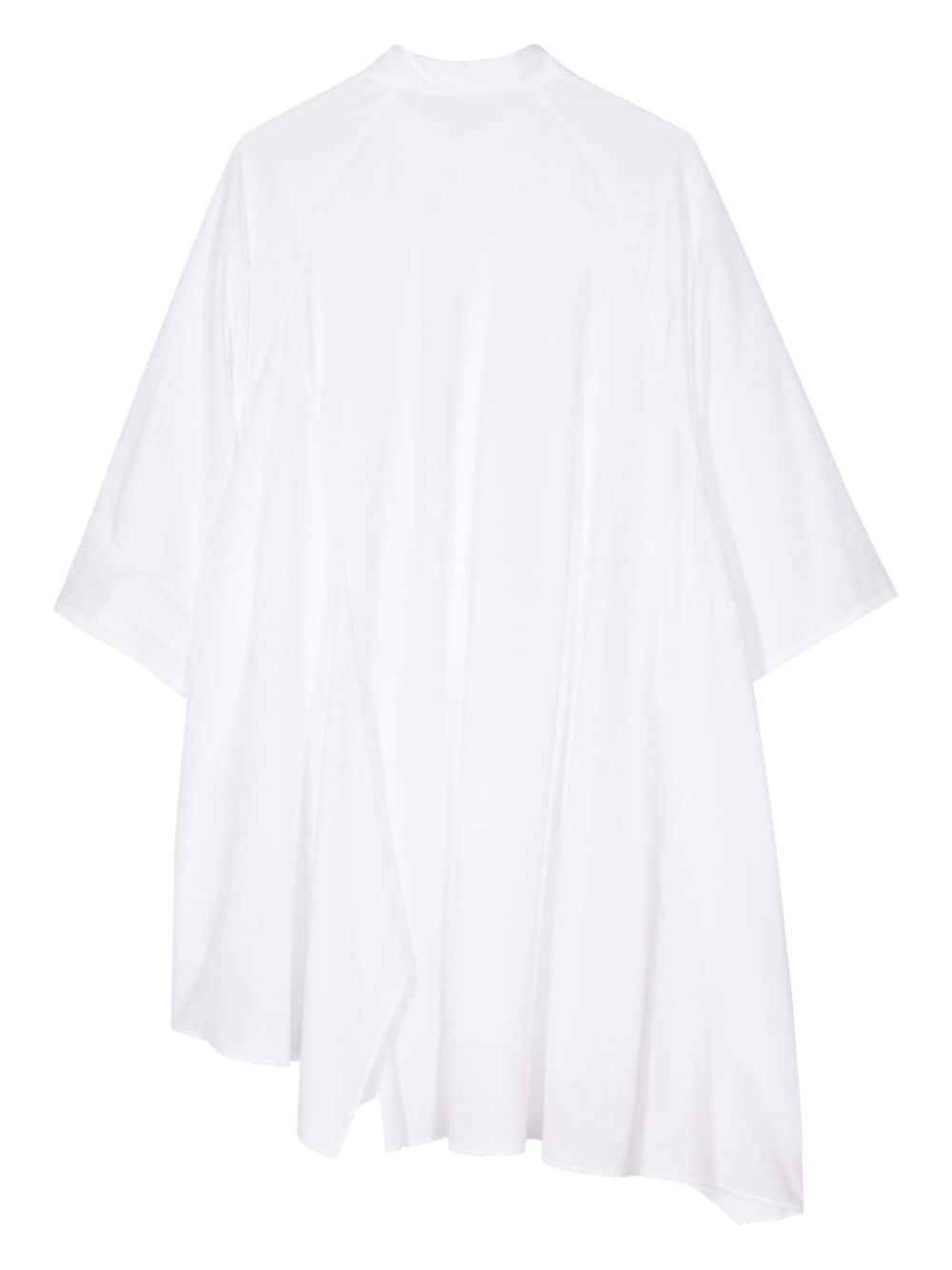Yohji Yamamoto asymmetric short-sleeve shirt - Wit