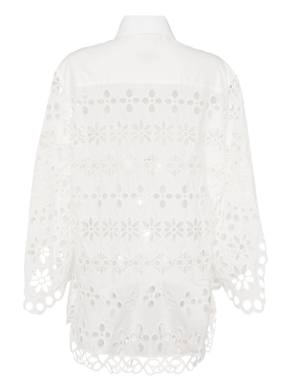 Elie Saab Lace Embroidered Cotton Shirt - Wit