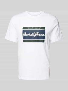 Jack & jones T-shirt met labelprint, model 'WAYNE'