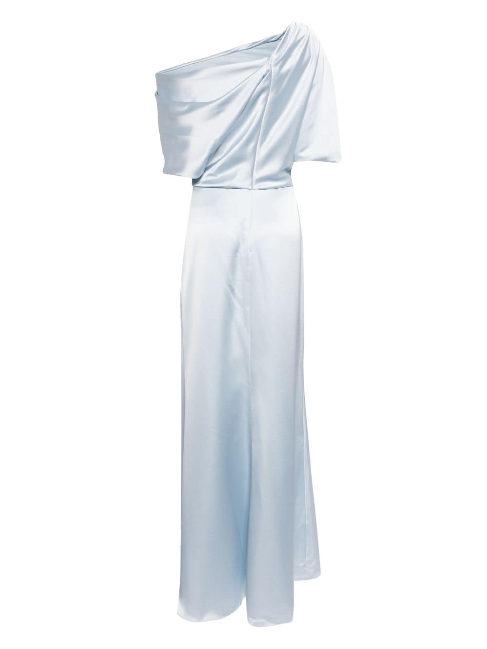 Amsale off-shoulder satin gown - Blauw