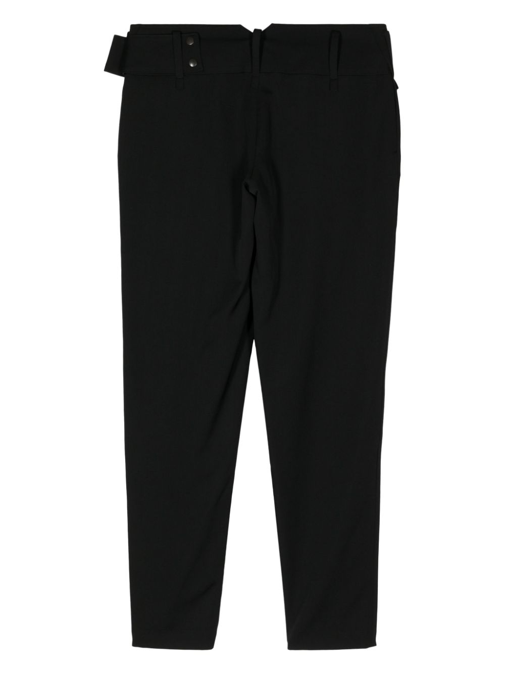 Yohji Yamamoto gabardine belted tapered trousers - Zwart