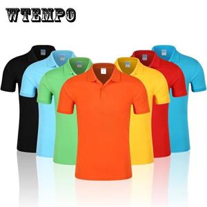 WTEMPO Lapel Short-sleeved T-shirt Work Clothes   Shirt Work Clothes, Can Be Graffiti Printed In Various Colors, Text and Logo Parent-child outfit