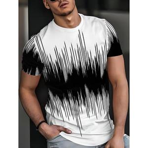 HerSight Short Sleeve Plus Size Summer Tee Men Outfit White 3d Print T Shirts Mens Casual Sportwear T Shirt Male