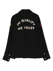 Visvim Keesey slogan-embroidered shirt - Zwart