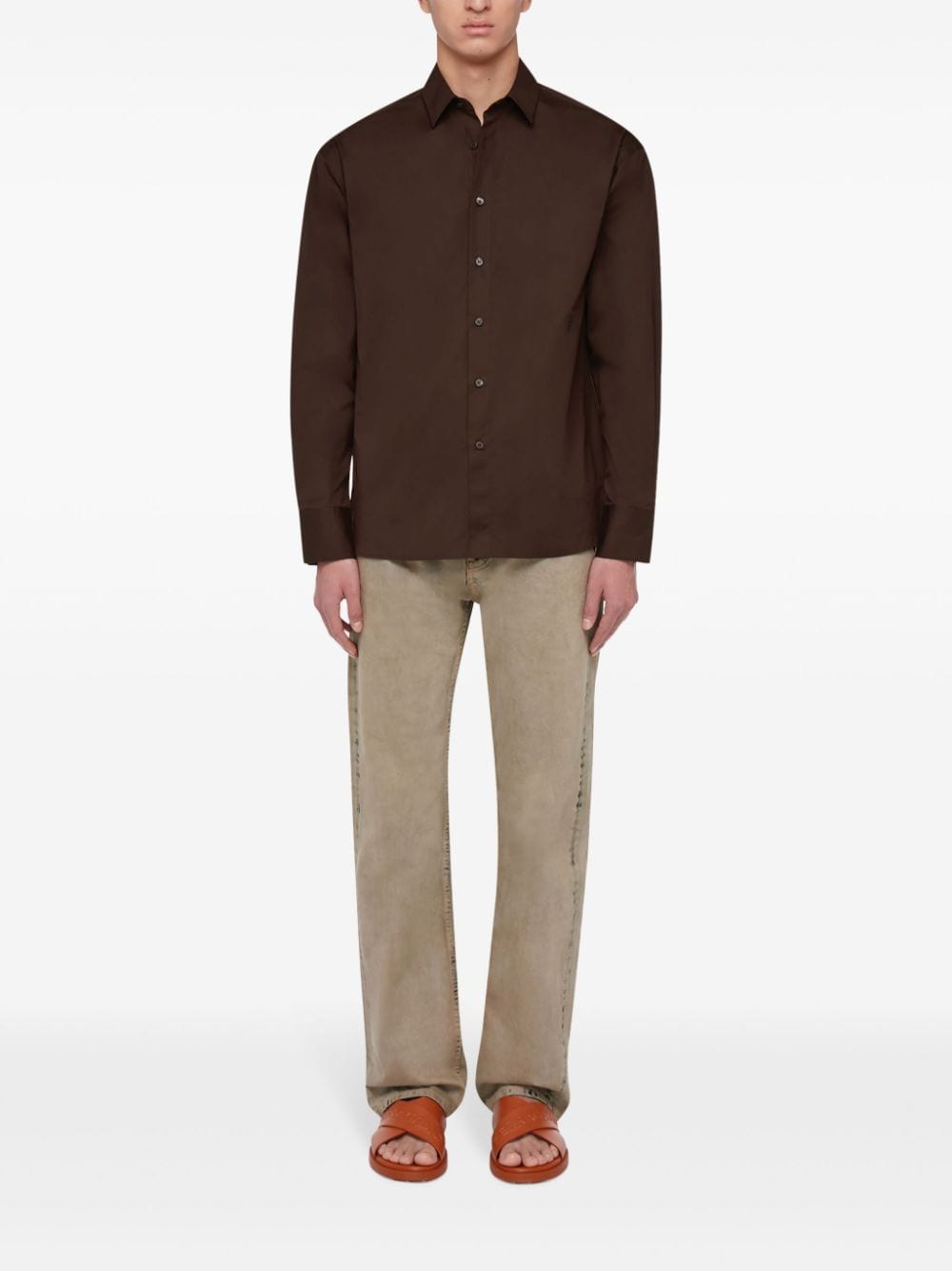 Ferragamo cotton long sleeved shirt - Bruin