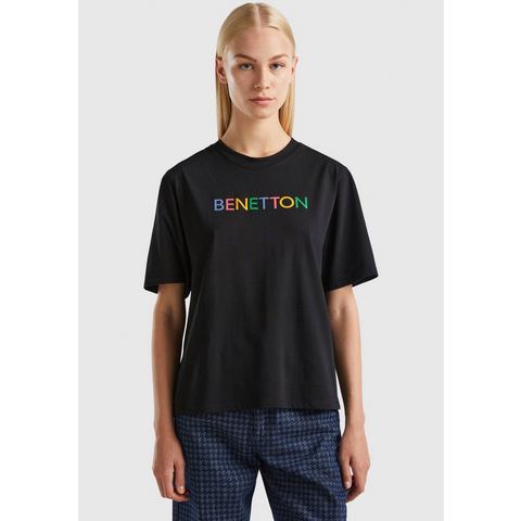 United Colors of Benetton T-shirt met label opdruk op de voorkant