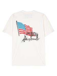 One Of These Days American Flag Cowboy cotton T-shirt - Beige