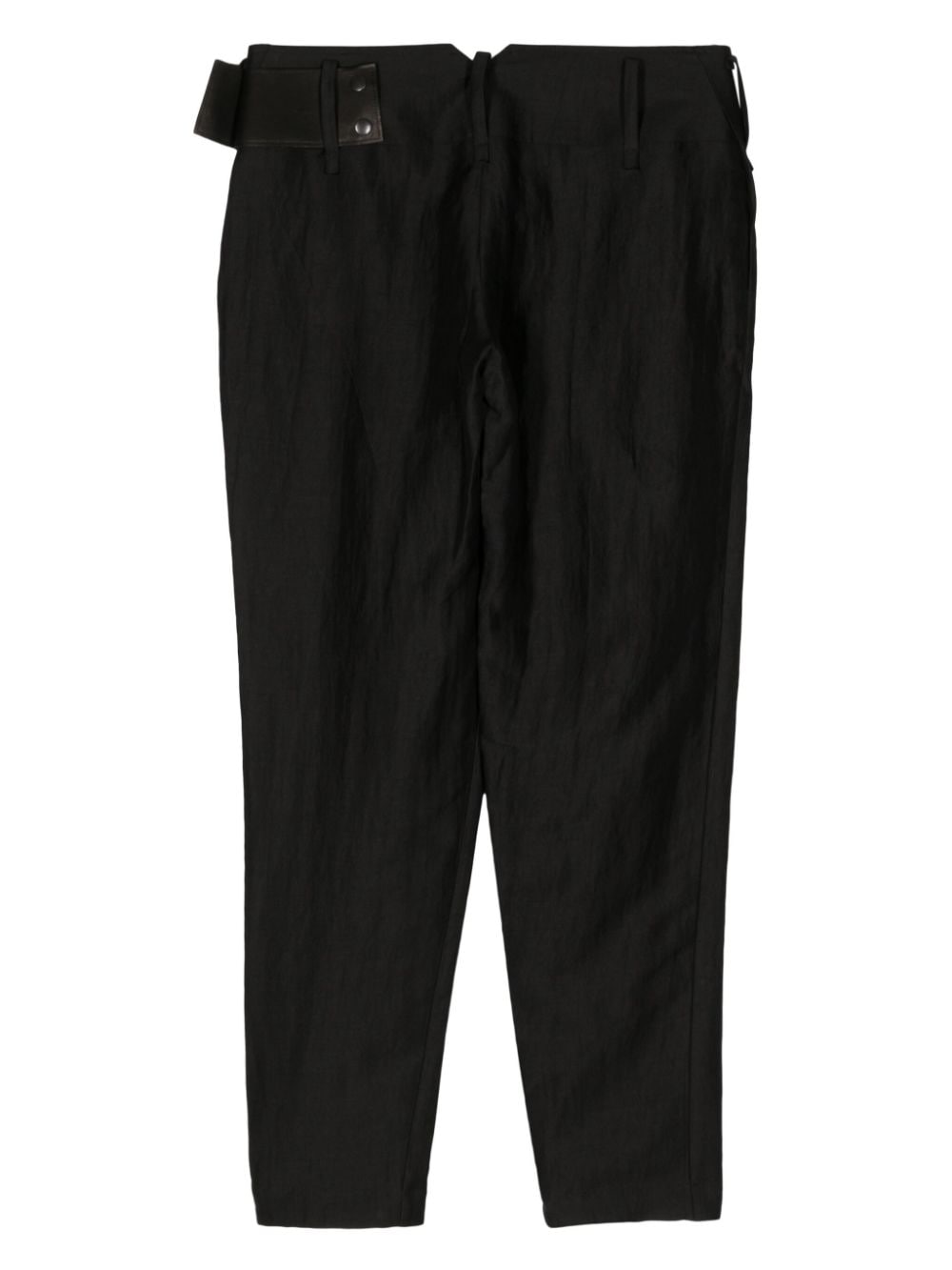 Yohji Yamamoto belted tapered trousers - Zwart