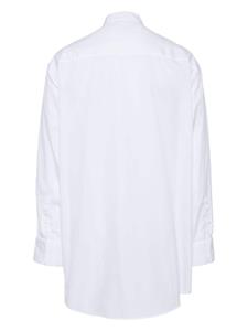 Simone Rocha rose-appliqué poplin cotton shirt - Wit