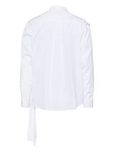 Simone Rocha rose and sash-appliqué poplin shirt - Wit