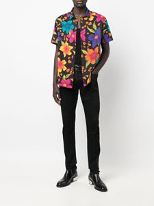 Saint Laurent Overhemd met bloemenprint - Zwart