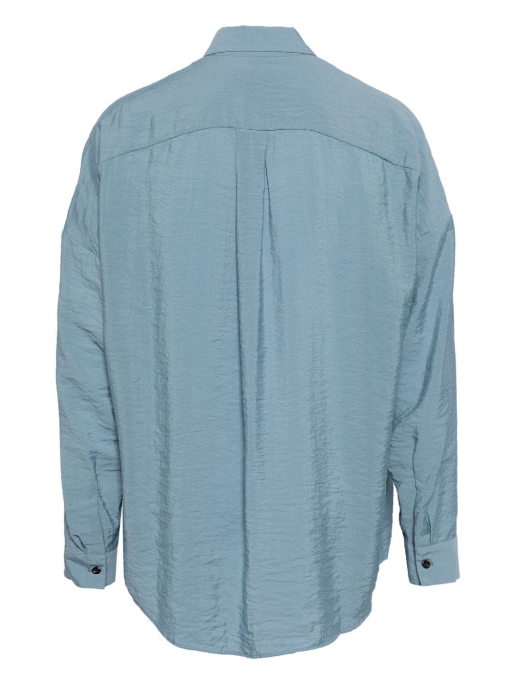 Attachment crinkled long-sleeve shirt - Blauw