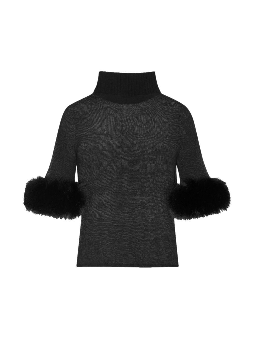 Saint Laurent Semi-doorzichtige sweater - Zwart