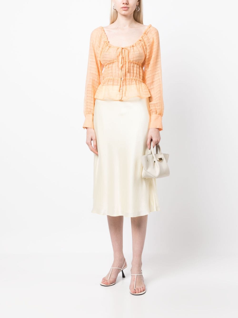 Rejina Pyo Semi-transparante blouse - Oranje