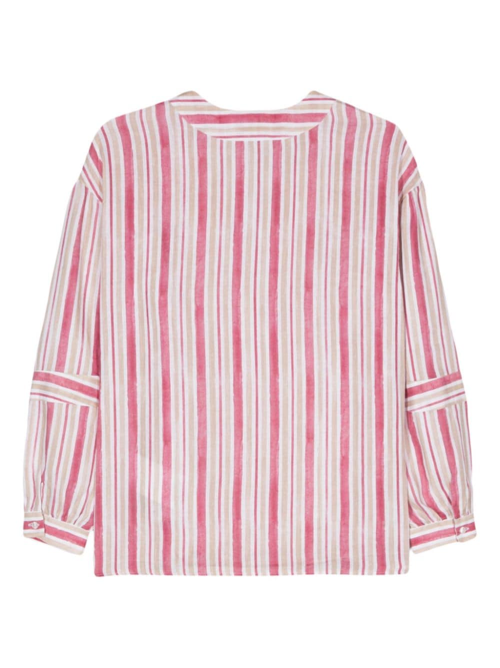 Fay striped linen blouse - Wit
