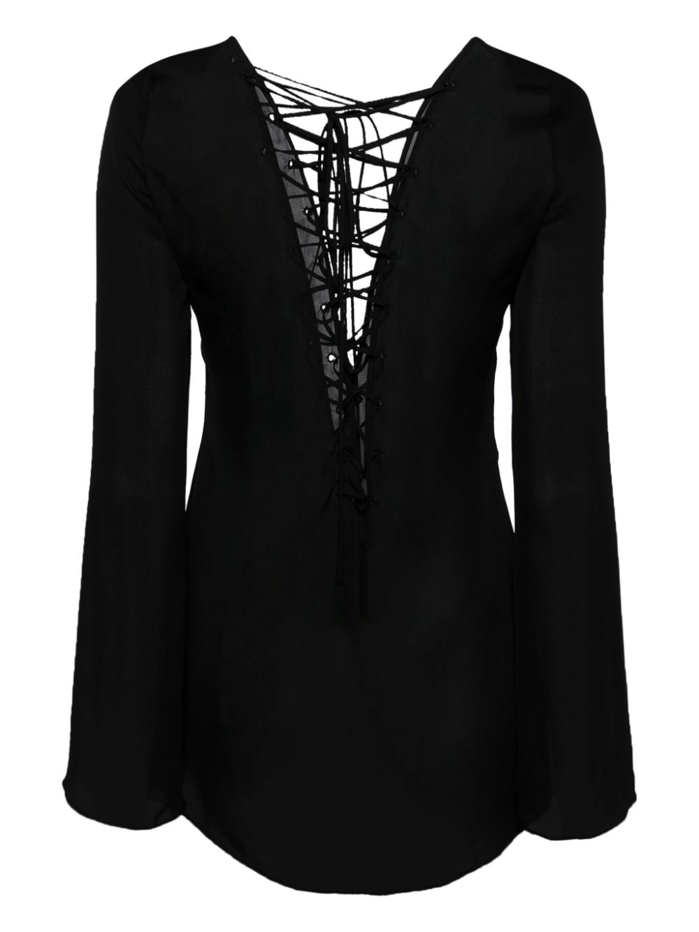 Kiki de Montparnasse lace-up silk blouse - Zwart