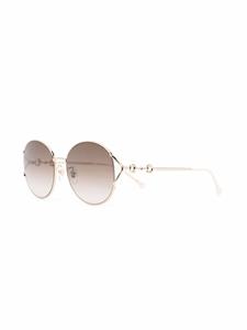 Gucci Eyewear Zonnebril met rond montuur - Goud