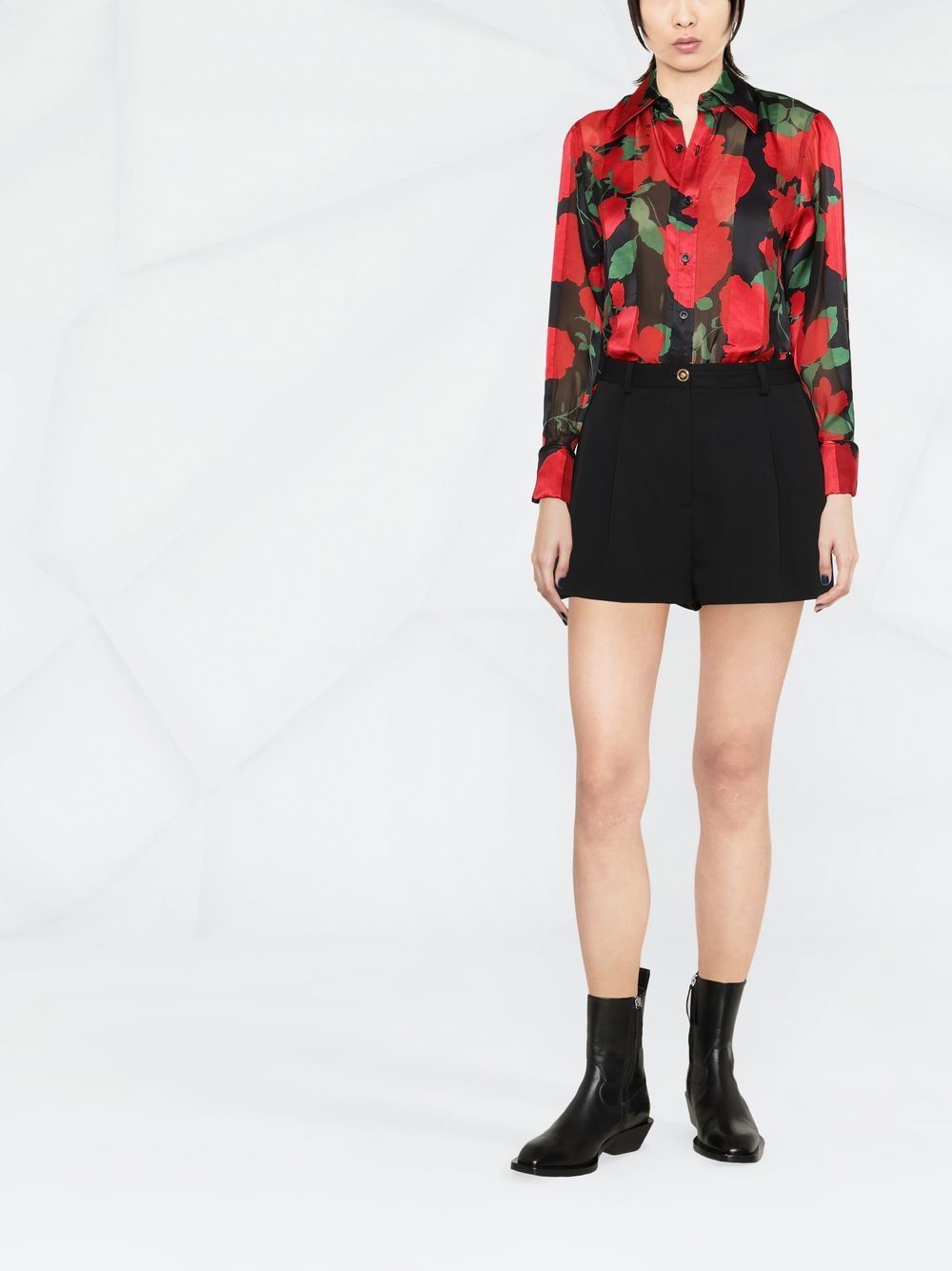 Saint Laurent Semi-doorzichtige blouse - Zwart