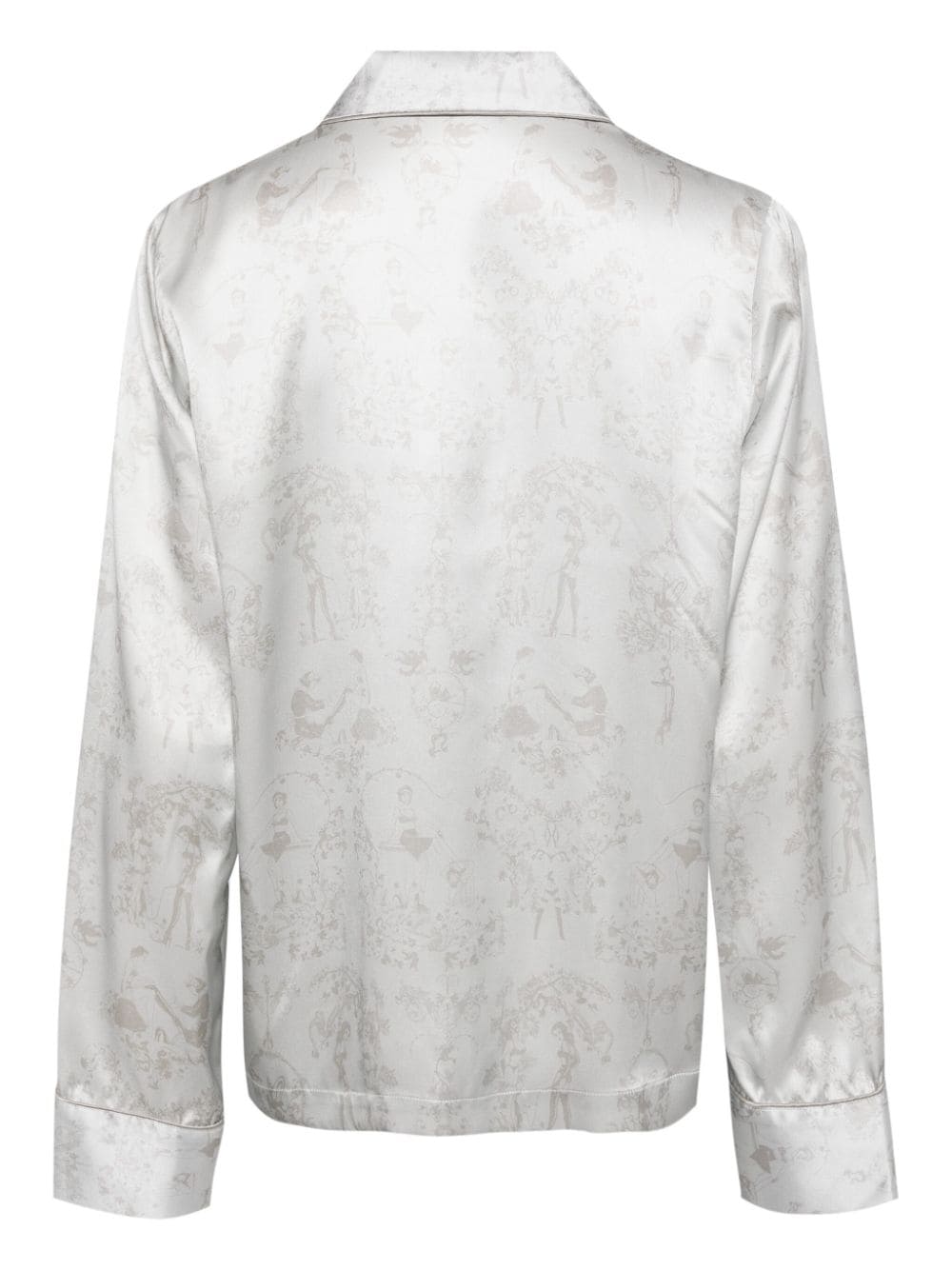 Kiki de Montparnasse floral-jacquard silk shirt - Grijs