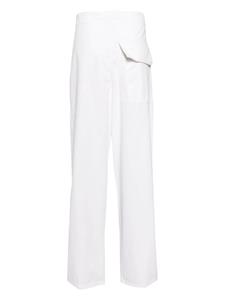 Victoria Beckham drawstring-waist cotton trousers - Wit