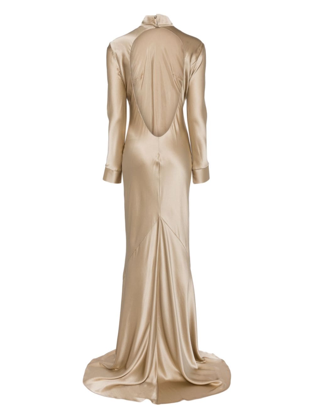 Michelle Mason long sleeve silk gown - Beige