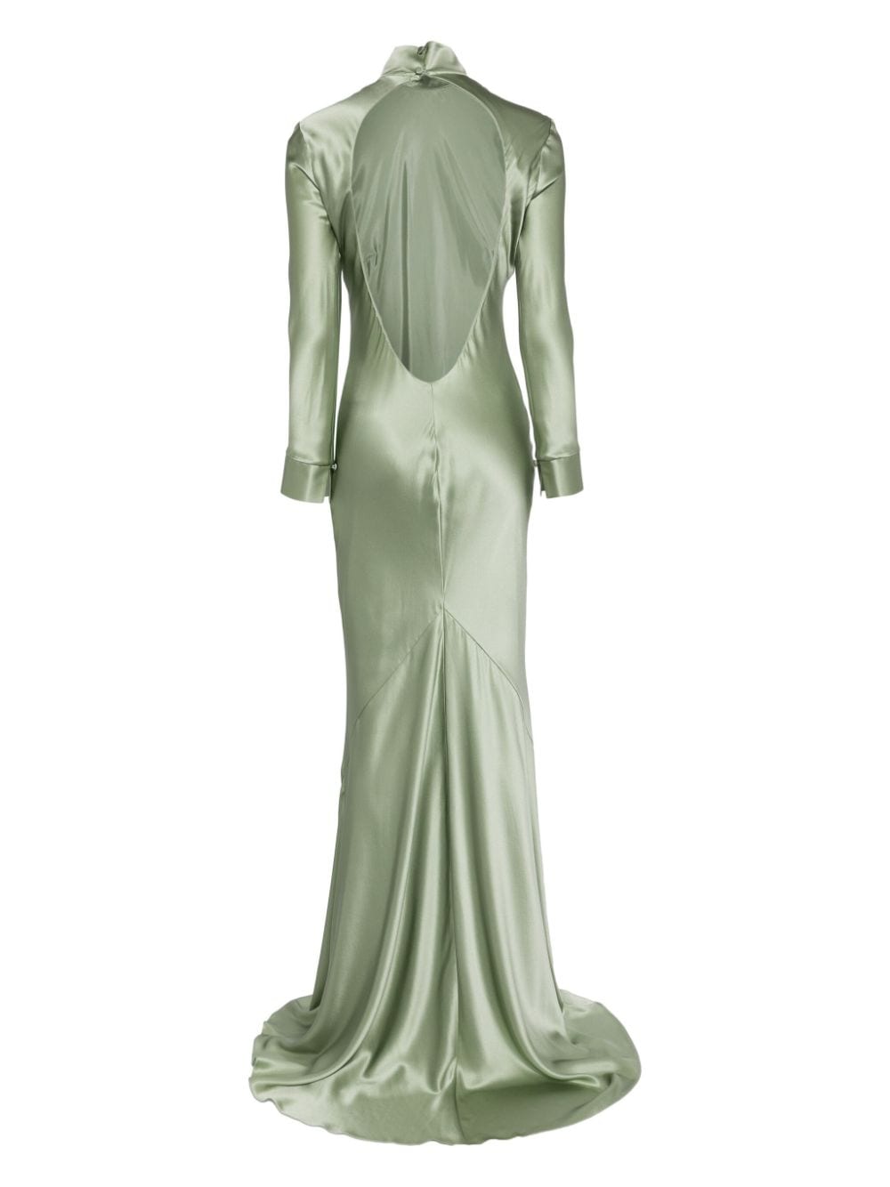 Michelle Mason long sleeve silk gown - Groen