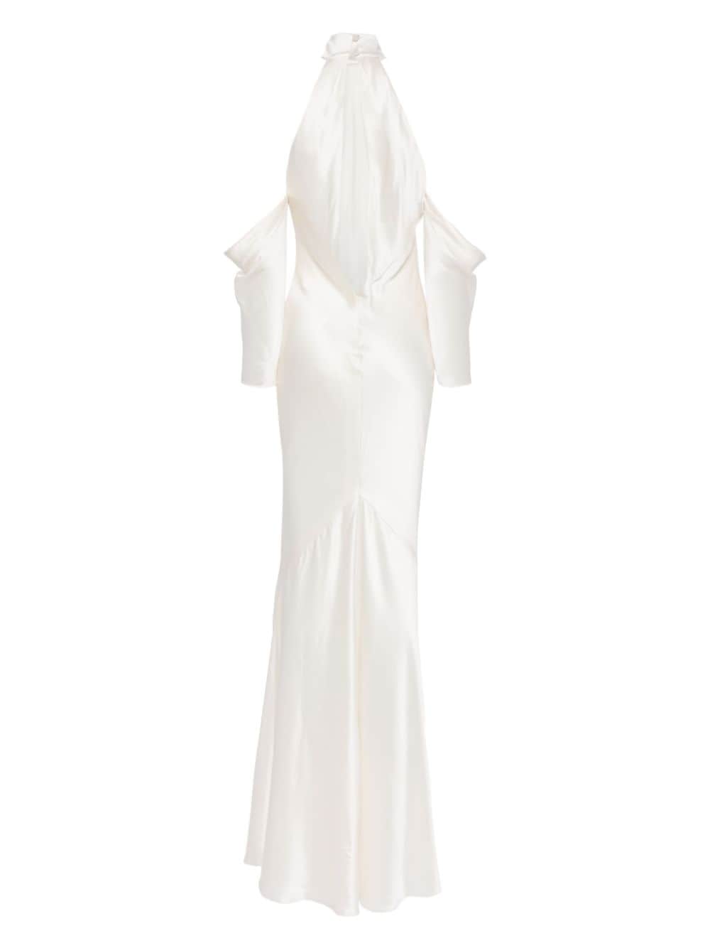 Michelle Mason halterneck silk gown - Beige