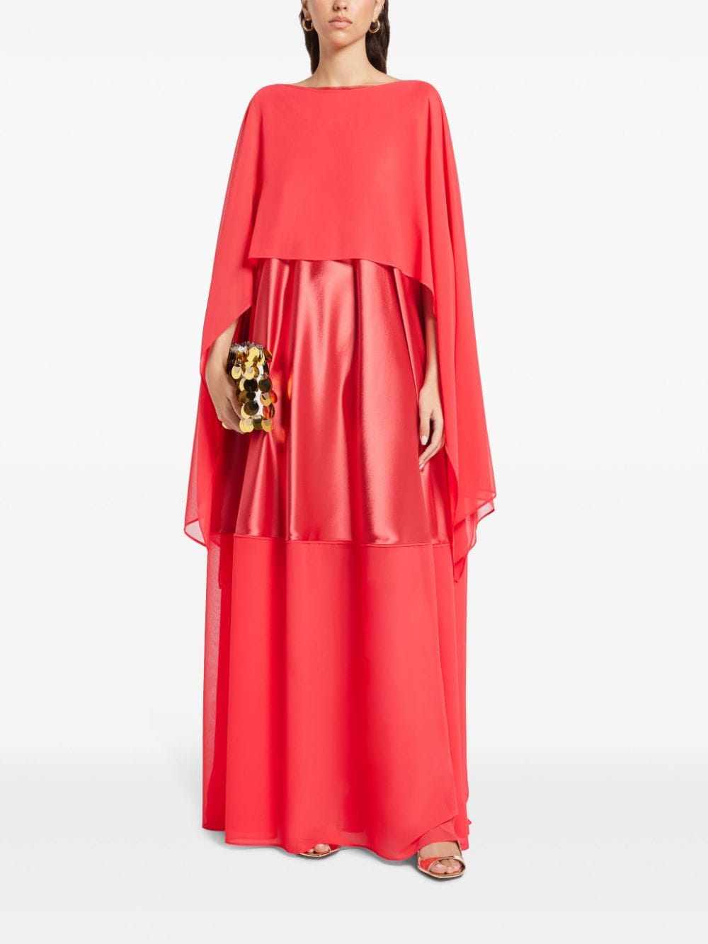Talbot Runhof layered panelled gown - Rood
