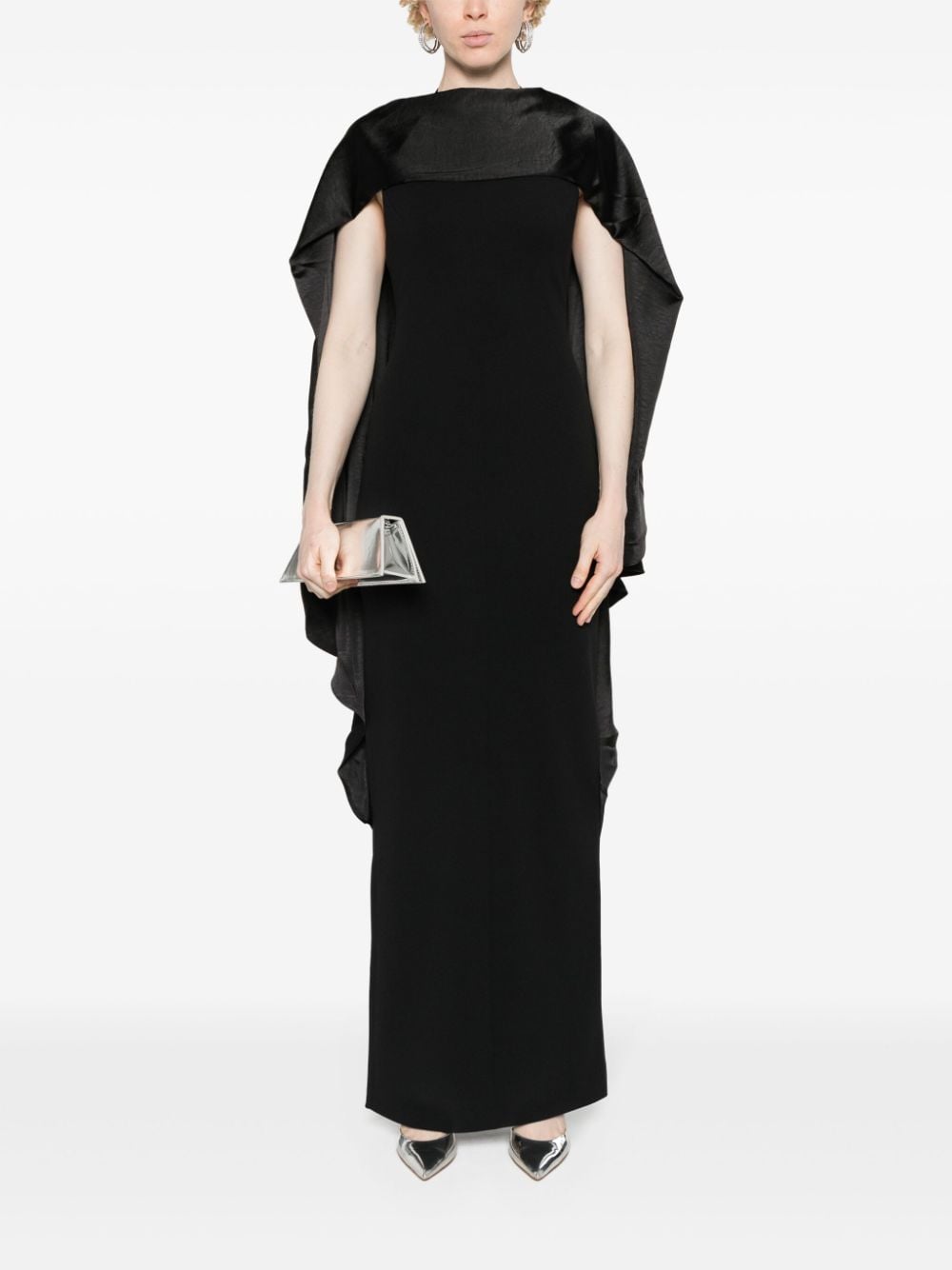 Solace London Dahlia sash-detail maxi dress - Zwart