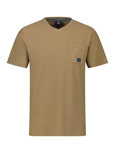 Lerros Heren v-hals shirt 24531801 738 desert sand