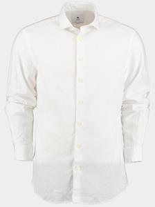 Bos Bright Blue Casual hemd lange mouw avenue li-co ws plain shirt l 24107av01bo/100 white