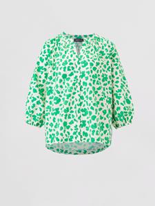 REPEAT cashmere Katoenen blouse met pofmouwtjes en bloemenprint