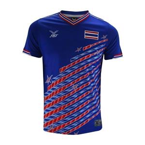 FBT Voetbalshirt voetbal futsal cheer bedrukt nationaal Thailand Blauw polyester microvezel