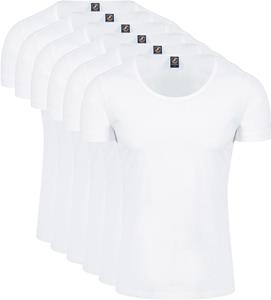 Suitable Otaru T-Shirt Brede Ronde Hals Wit 6-Pack