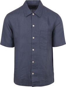 Marc O'Polo Hemd Short Sleeves Leinen Navy